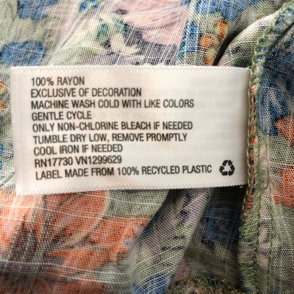 Wild Fable Womens Dress Floral XS Green/Orange - Picture 12 of 12